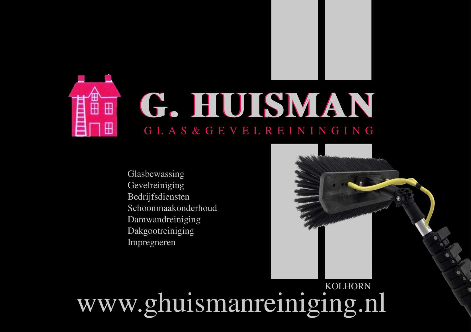 logo van Huisman Glas en Gevelreiniging